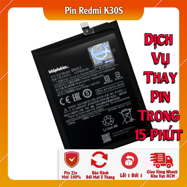 Pin Webphukien cho Xiaomi Mi 10T Pro 5G, Mi 10T, Redmi K30S  Việt Nam BM53 - 5000 mAh